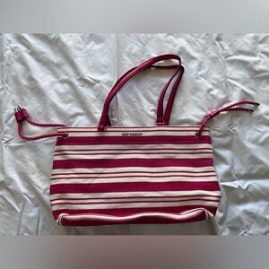 Dana Buchman Pink White Stripe Myla Tote Shoulder Bag